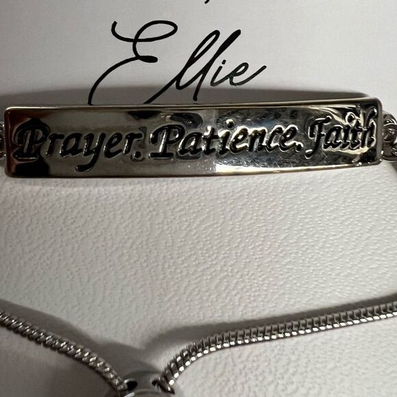 “Prayer Patience Faith” Silver Slide Bracelet - Picture 4 of 6